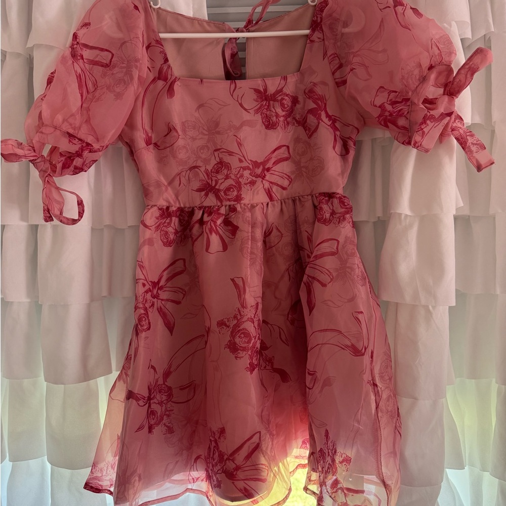 Cider Pink Floral Formal Dress